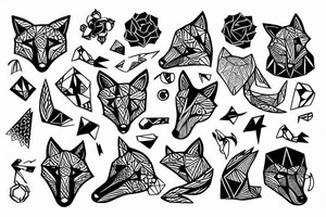 Fox sitting tattoo idea