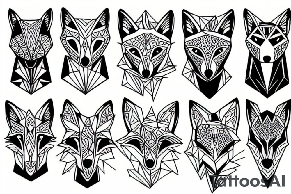 Fox sitting tattoo idea