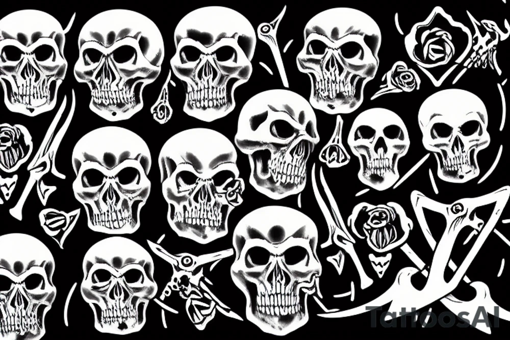 skulll crossed bones tattoo idea