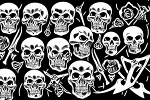 skulll crossed bones tattoo idea