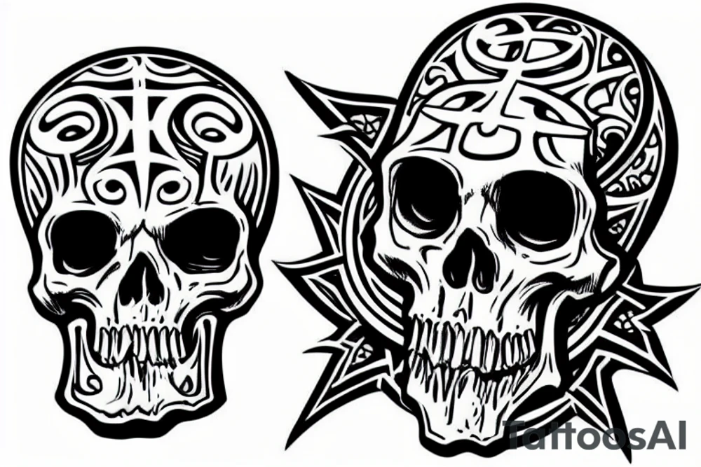 skulll crossed bones tattoo idea