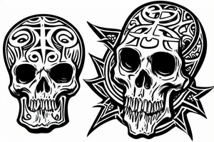 skulll crossed bones tattoo idea
