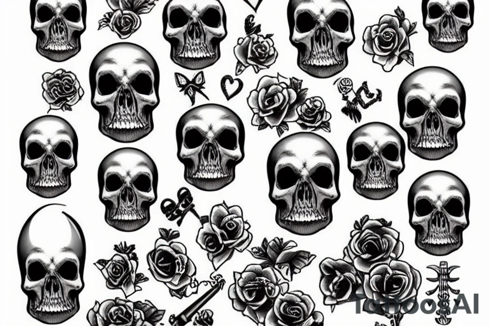 crossed bones und skull tattoo idea