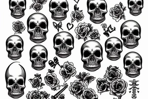 crossed bones und skull tattoo idea