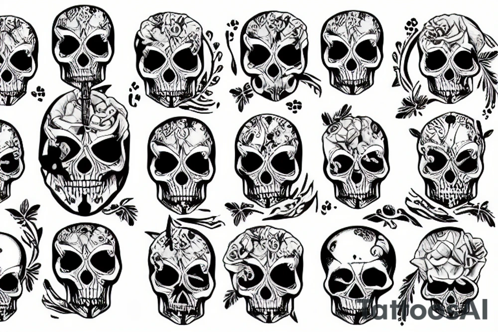 crossed bones und skull tattoo idea