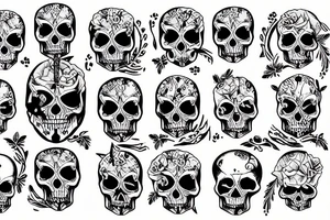crossed bones und skull tattoo idea