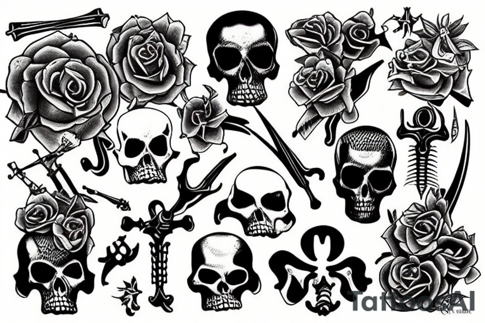 crossed bones tattoo idea