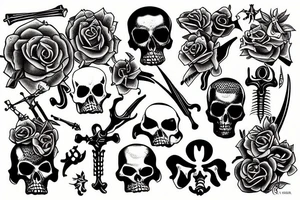 crossed bones tattoo idea