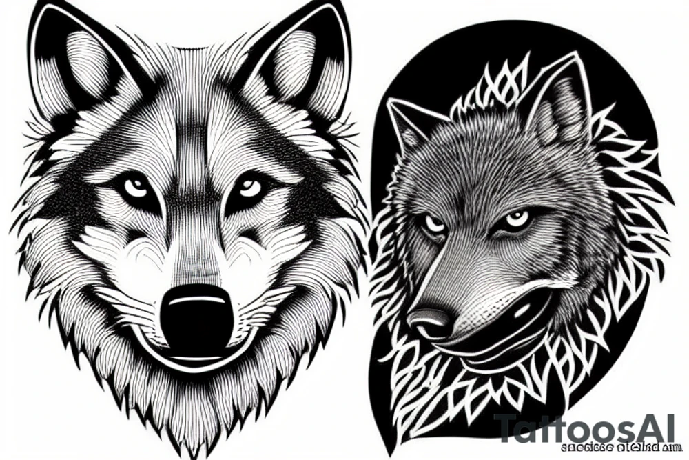 a wolf head tattoo idea