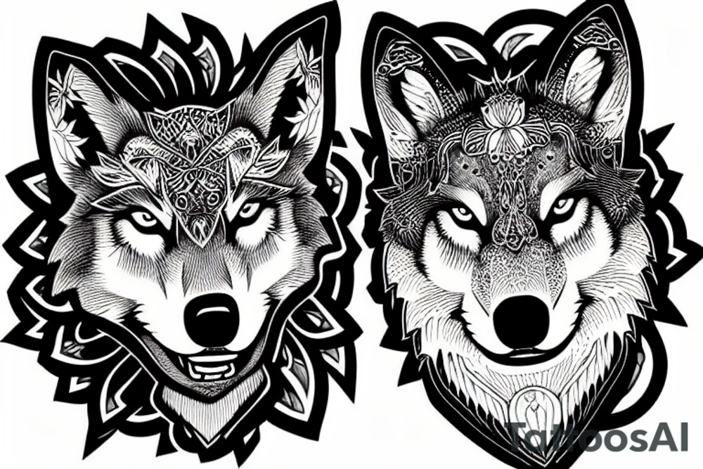 a wolf head tattoo idea