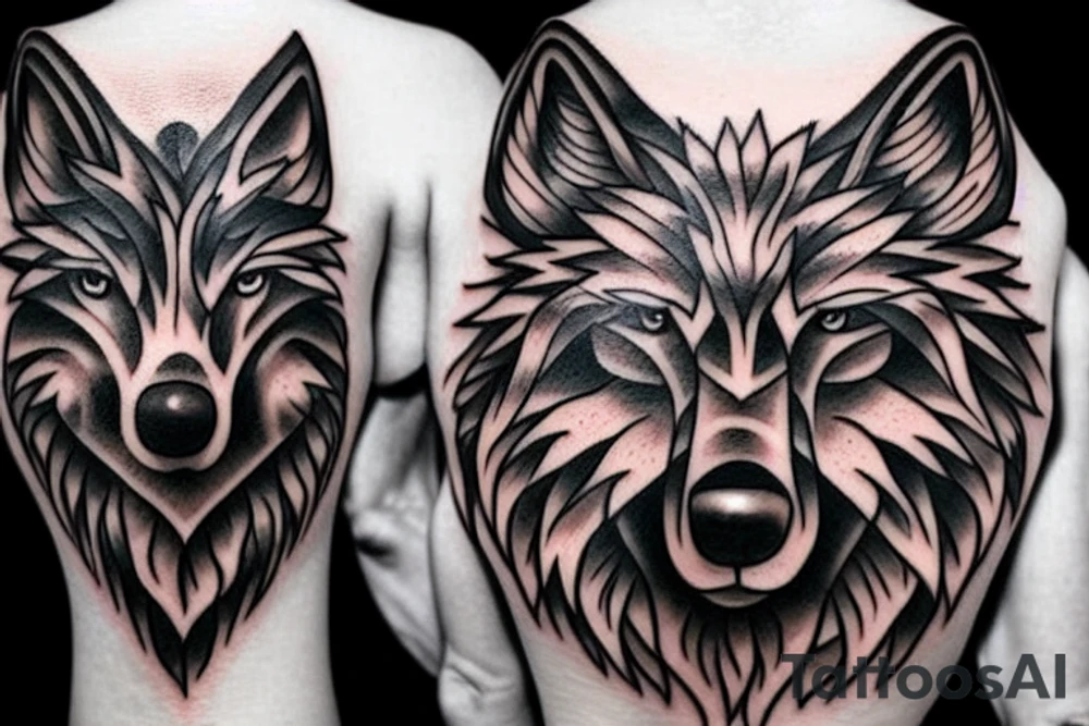 a wolf head tattoo idea