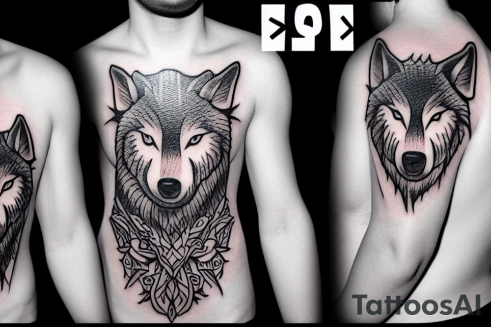 a wolf head tattoo idea