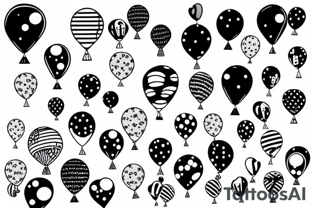 Balloons tattoo idea