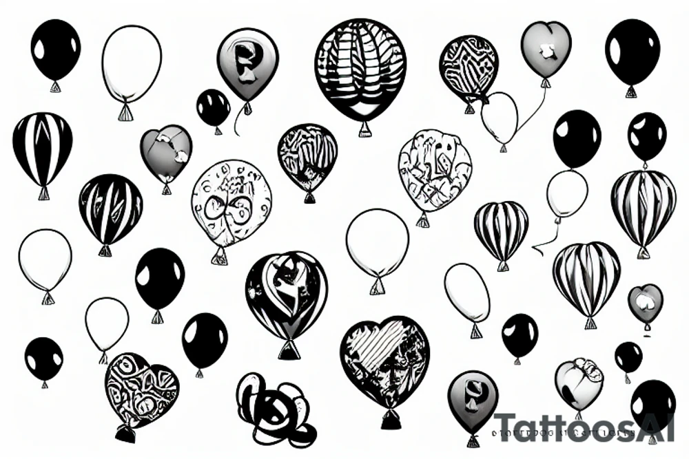 Balloons tattoo idea