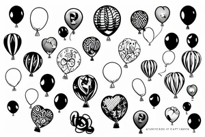 Balloons tattoo idea