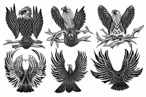 A eagle a tree and code tattoo idea