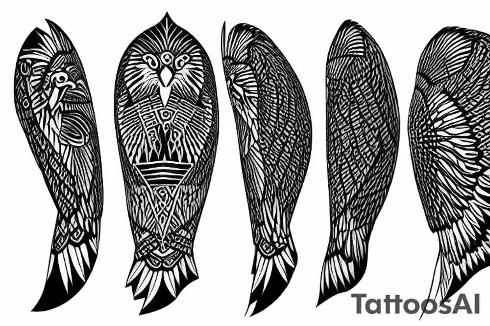 A eagle a tree and code tattoo idea