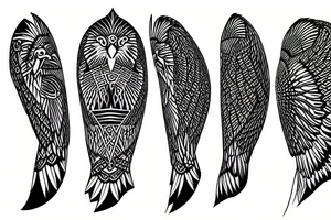 A eagle a tree and code tattoo idea