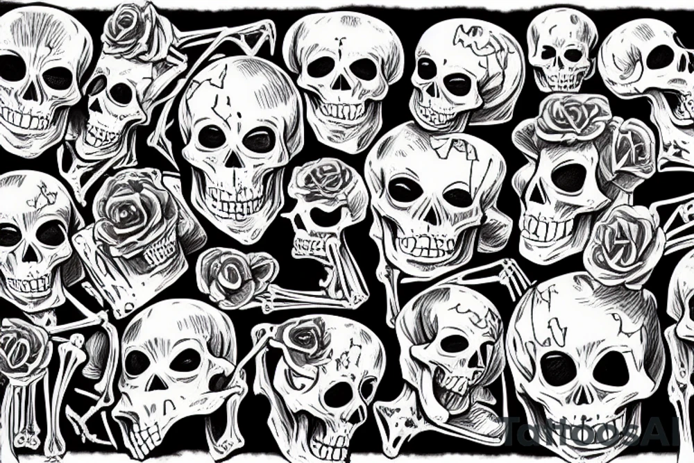 A skeleton torso holding up the world tattoo idea
