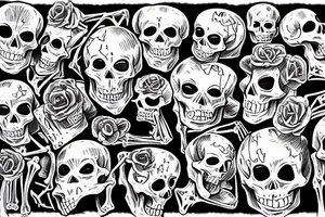 A skeleton torso holding up the world tattoo idea