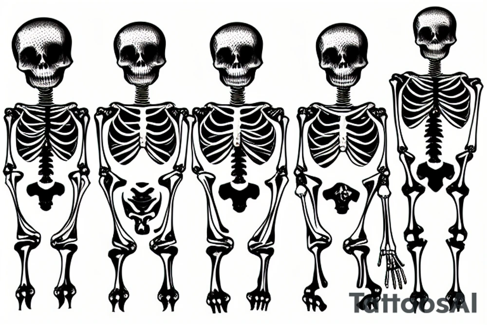 A skeleton torso holding up the world tattoo idea