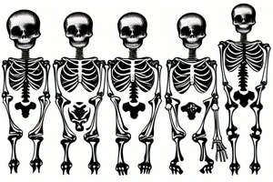 A skeleton torso holding up the world tattoo idea