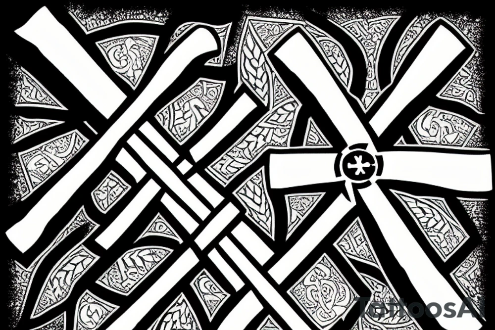 Orthodox cross with wheat tattoo idea