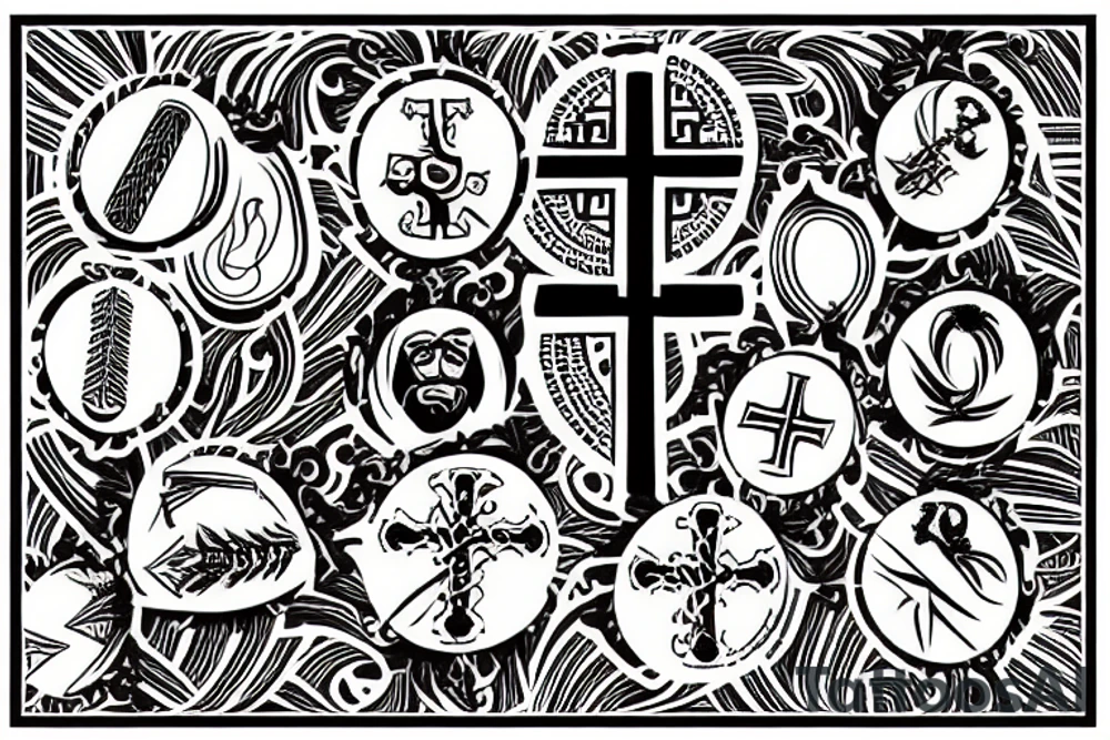 Orthodox cross with wheat tattoo idea