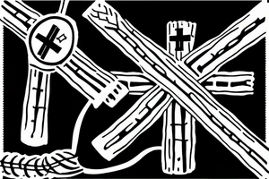 1 Orthodox cross with wheat stalks behind tattoo idea