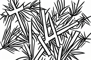1 Orthodox cross with wheat stalks behind and a maple leaf tattoo idea