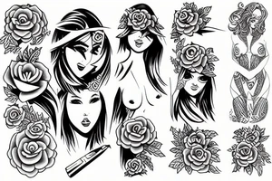 Hot Girl mopeding tattoo idea
