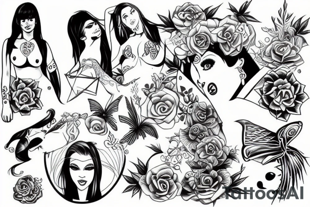 Hot Girl mopeding tattoo idea