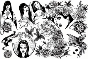 Hot Girl mopeding tattoo idea