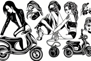 Hot Girl on a moped tattoo idea