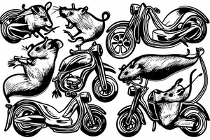 rat on a moped smoking tattoo idea