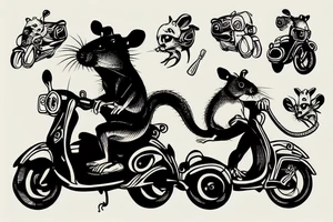 rat on a moped smoking tattoo idea