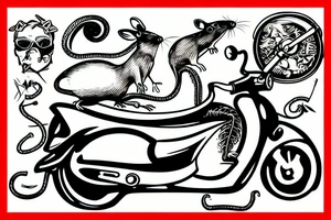 rat on a moped smoking a cigarette tattoo idea