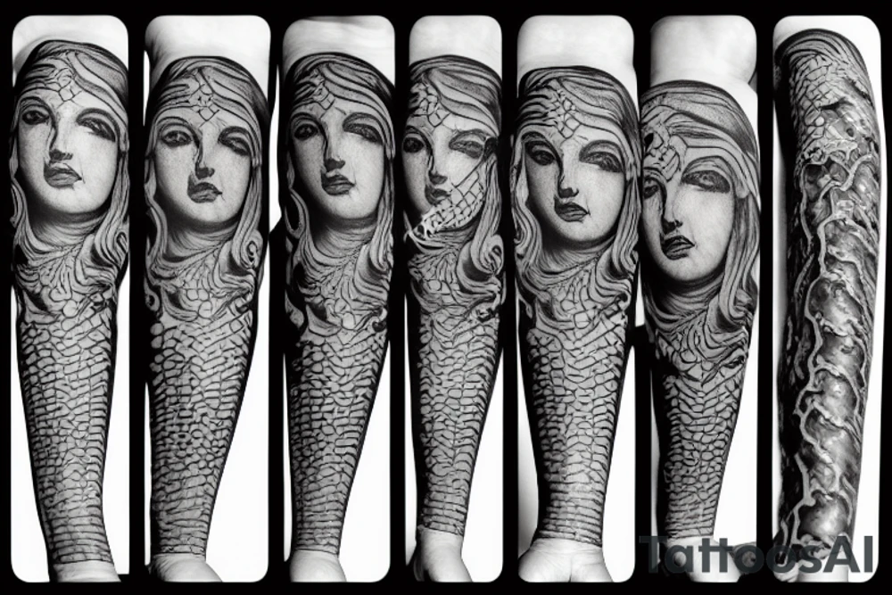 petrified medusa tattoo idea