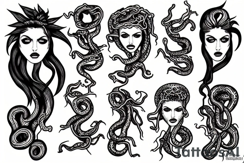 petrified medusa tattoo idea