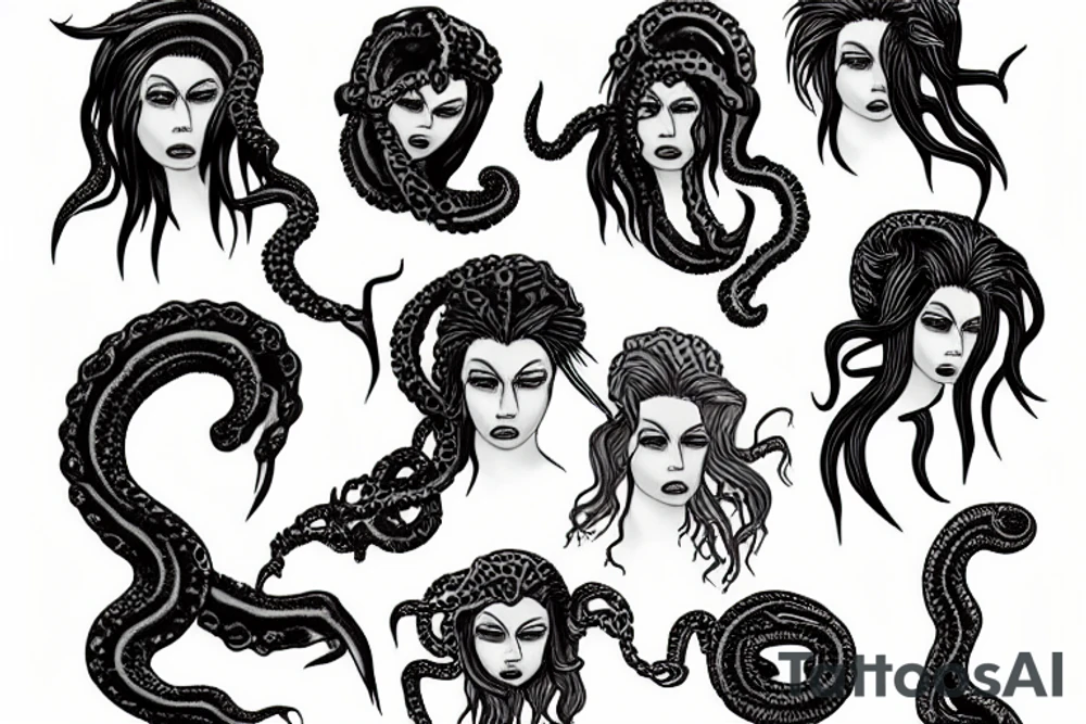 petrified medusa tattoo idea