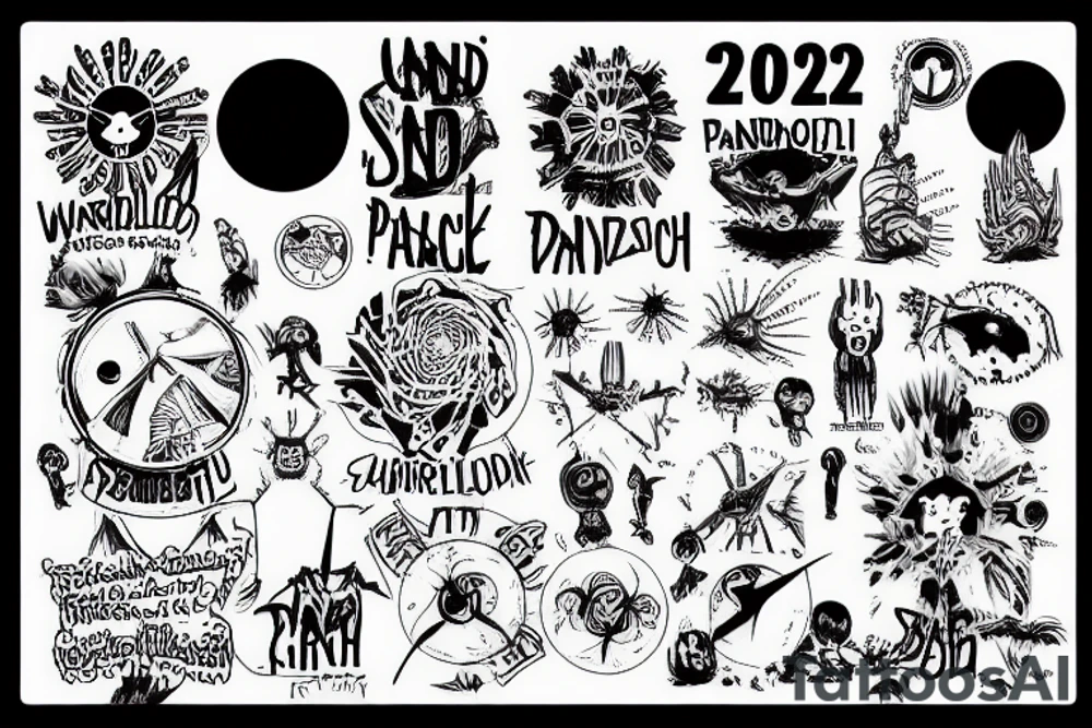 2022, pandemic, world domination, children, panic, sunrise tattoo idea