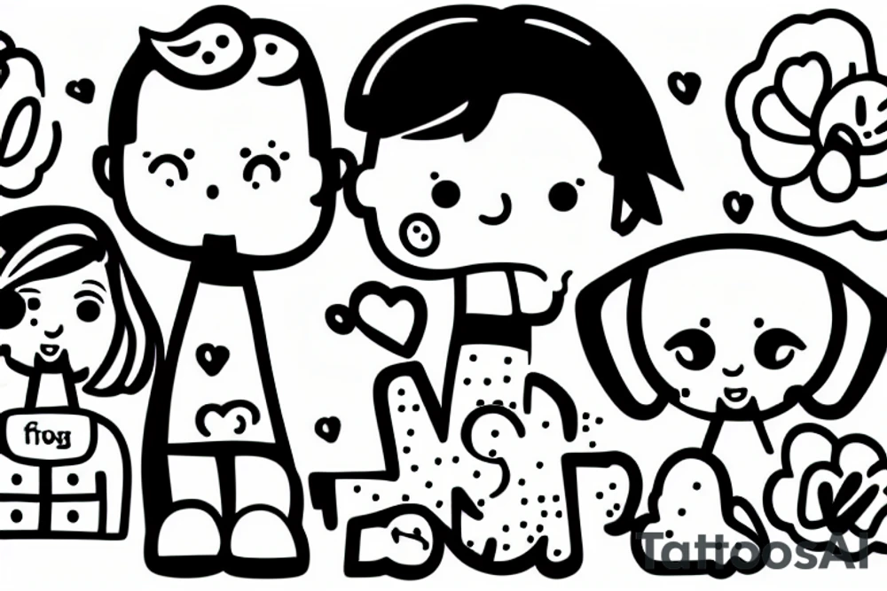 A girl, a boy, and a dog tattoo idea