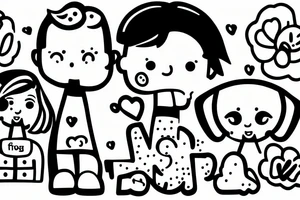 A girl, a boy, and a dog tattoo idea