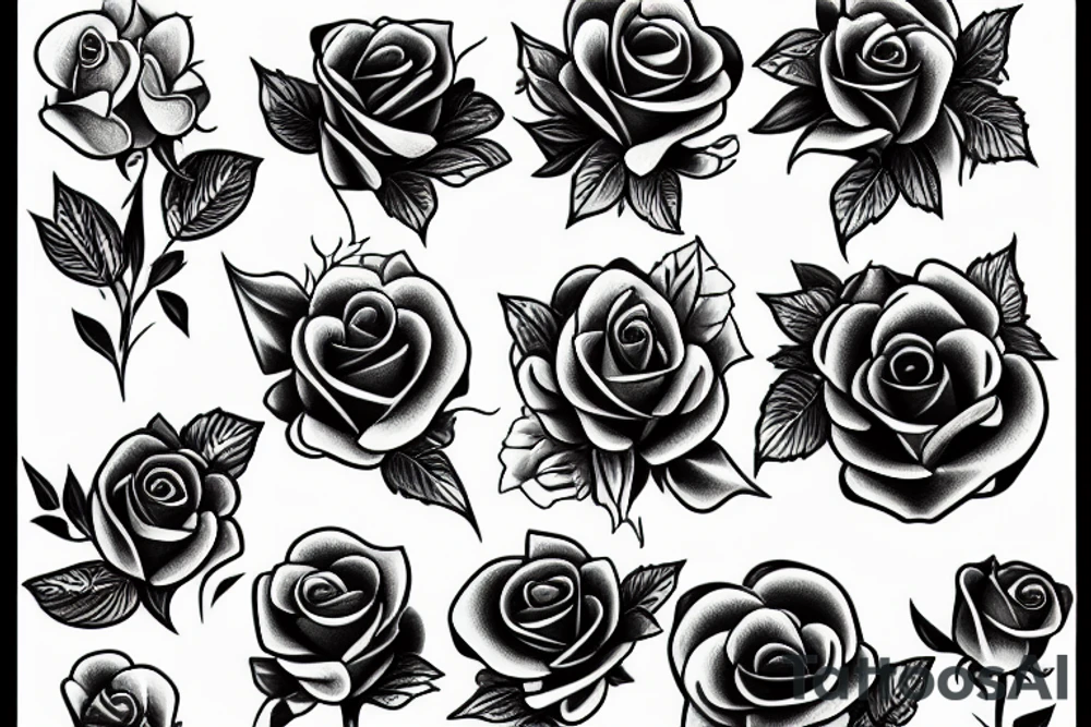 a bouquet of roses tattoo idea