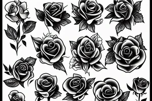 a bouquet of roses tattoo idea