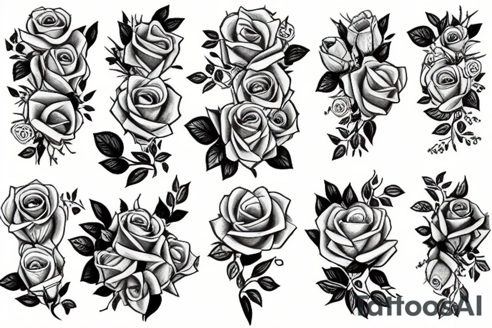 a bouquet of roses tattoo idea