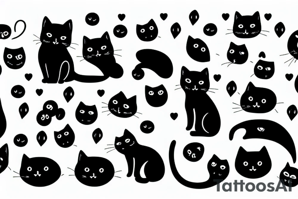 Cute black Cat tattoo idea