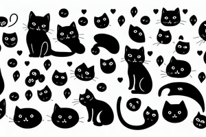 Cute black Cat tattoo idea