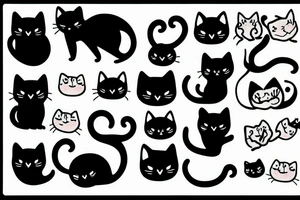 Cute black Cat tattoo idea