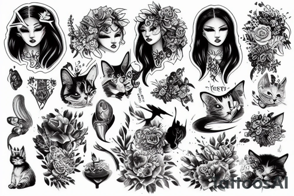 Космический котик tattoo idea